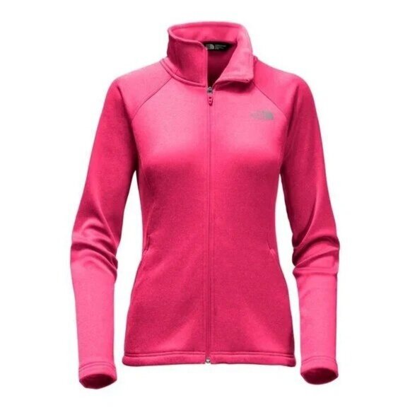 The North Face Cerise Pink Heathered Fleece Full Zip Agave Jacket - Picture 3 of 11